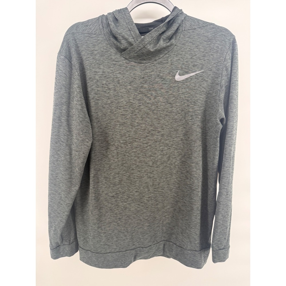 Nike Dri-FIT Mens Training Hoodie Grey Heathered Long Sleeve 832829-060 Size M